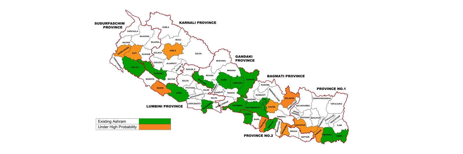 Map showing our impact